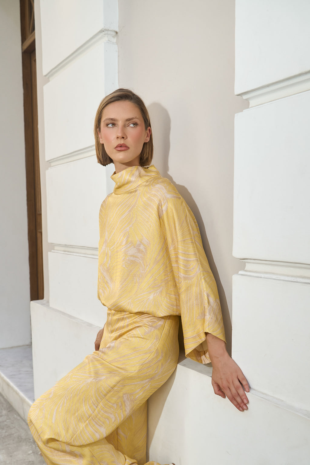 Ginebra Blouse in Butter Botanical Print — Casa Botanica, Tinta Latina