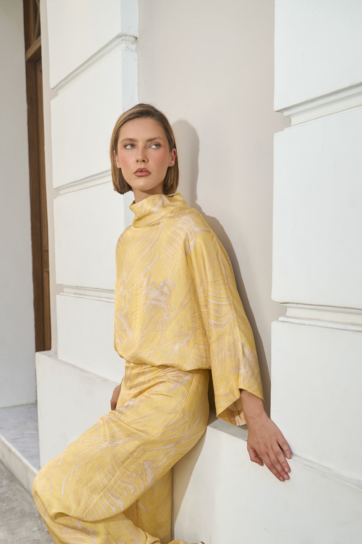 Ginebra Blouse in Butter Botanical Print — Casa Botanica, Tinta Latina