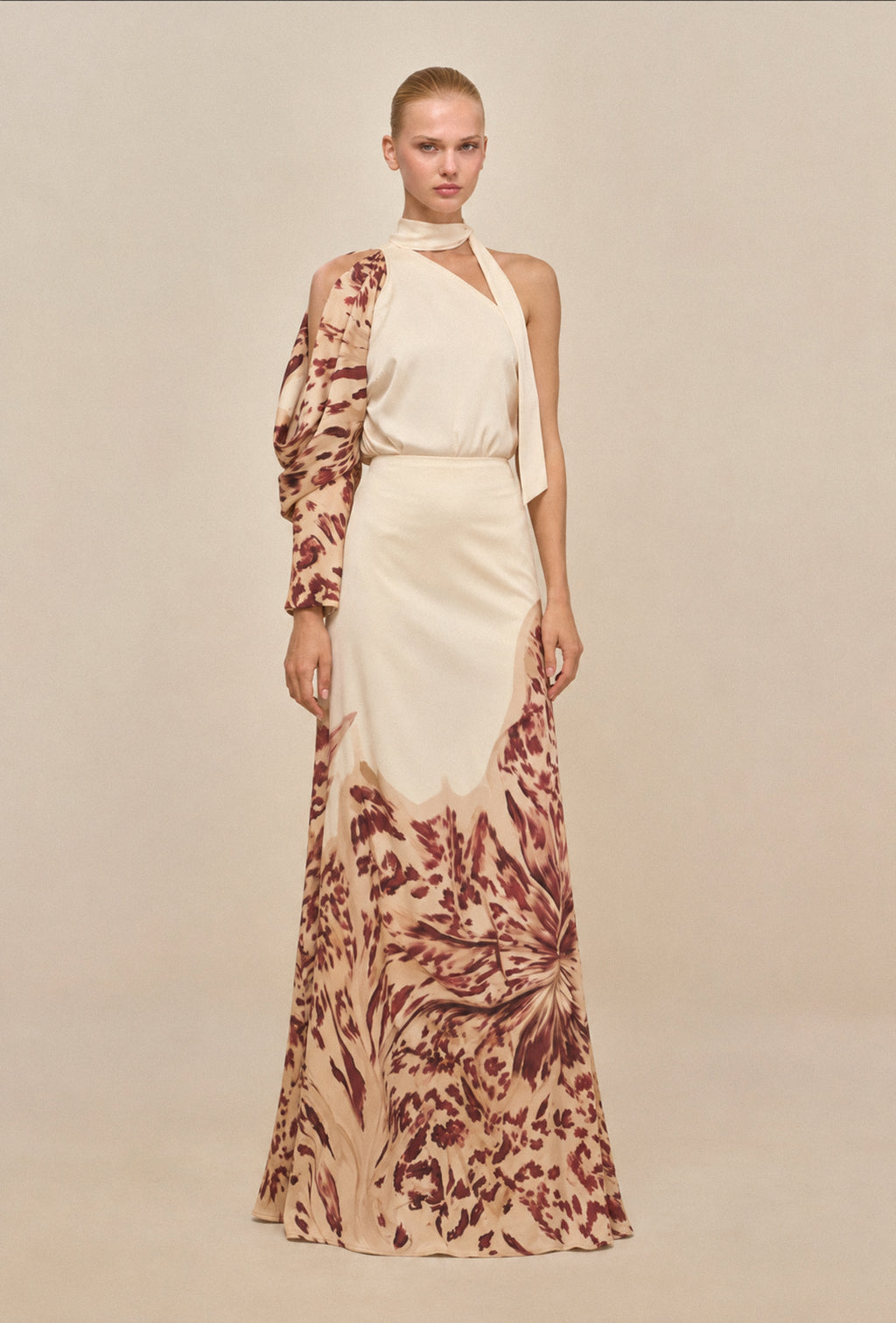 Jasmine Skirt in Ivory Orchid Print — Casa Botanica, Tinta Latina