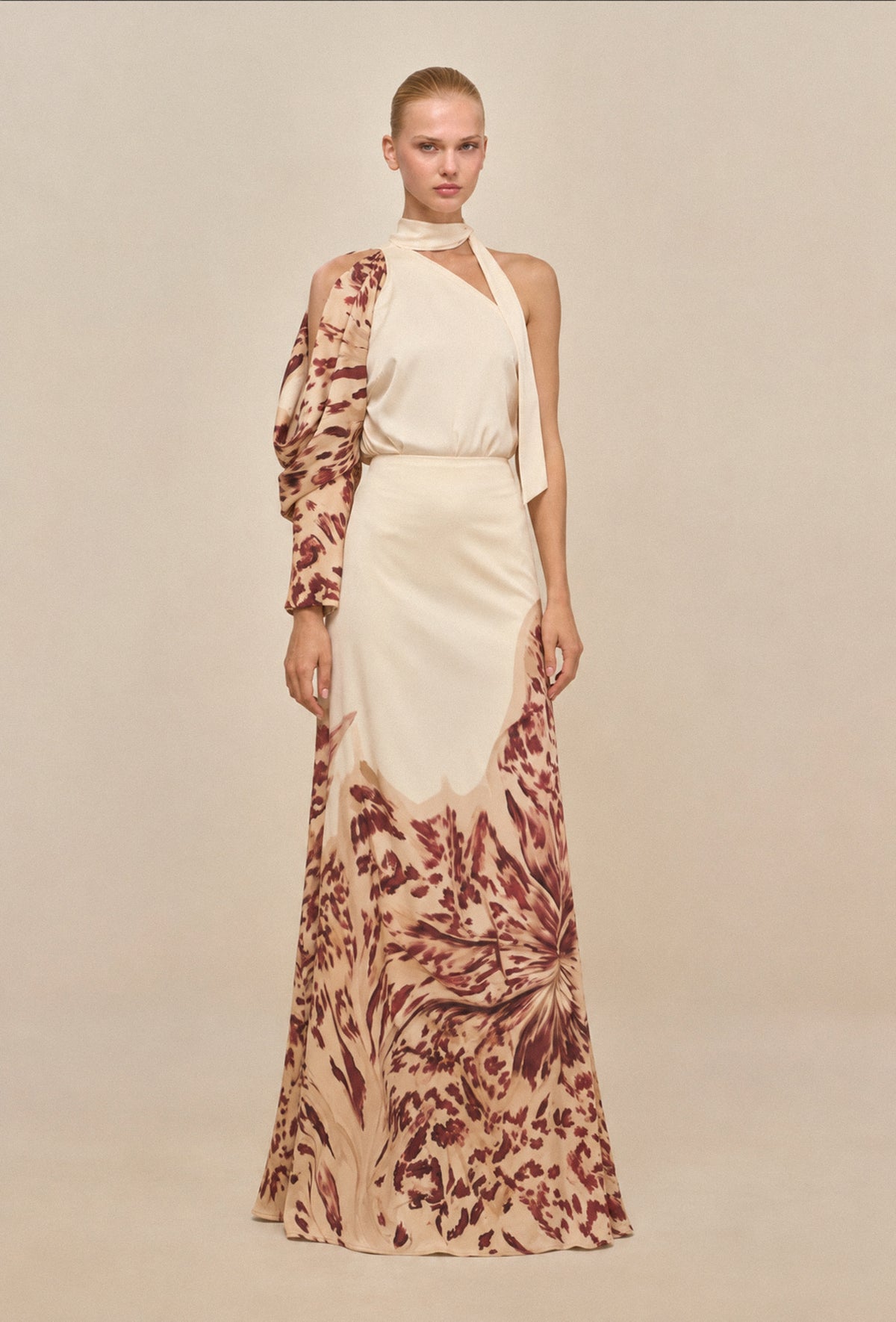 Jasmine Skirt in Ivory Orchid Print — Casa Botanica, Tinta Latina