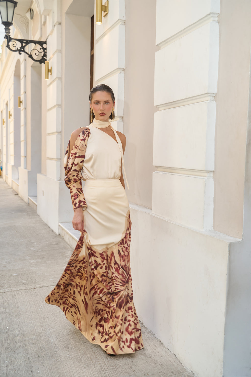 Lima Blouse in Ivory Orchid Print — Casa Botanica, Tinta Latina