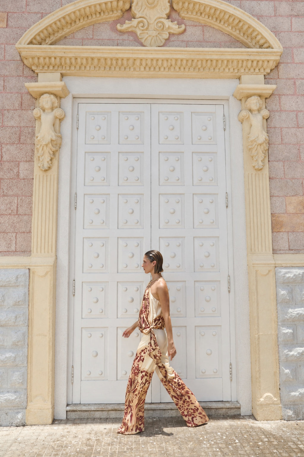 Orchid Pants in Ivory Orchid Print — Casa Botanica, Tinta Latina