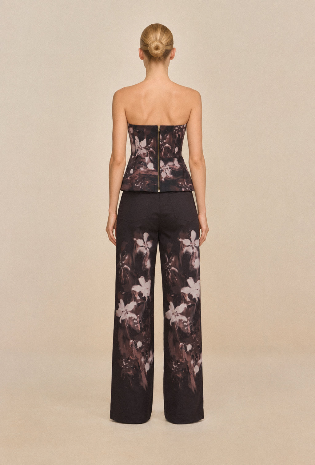Toffe Pants in Chocolate Floral Print — Casa Botanica, Tinta Latina