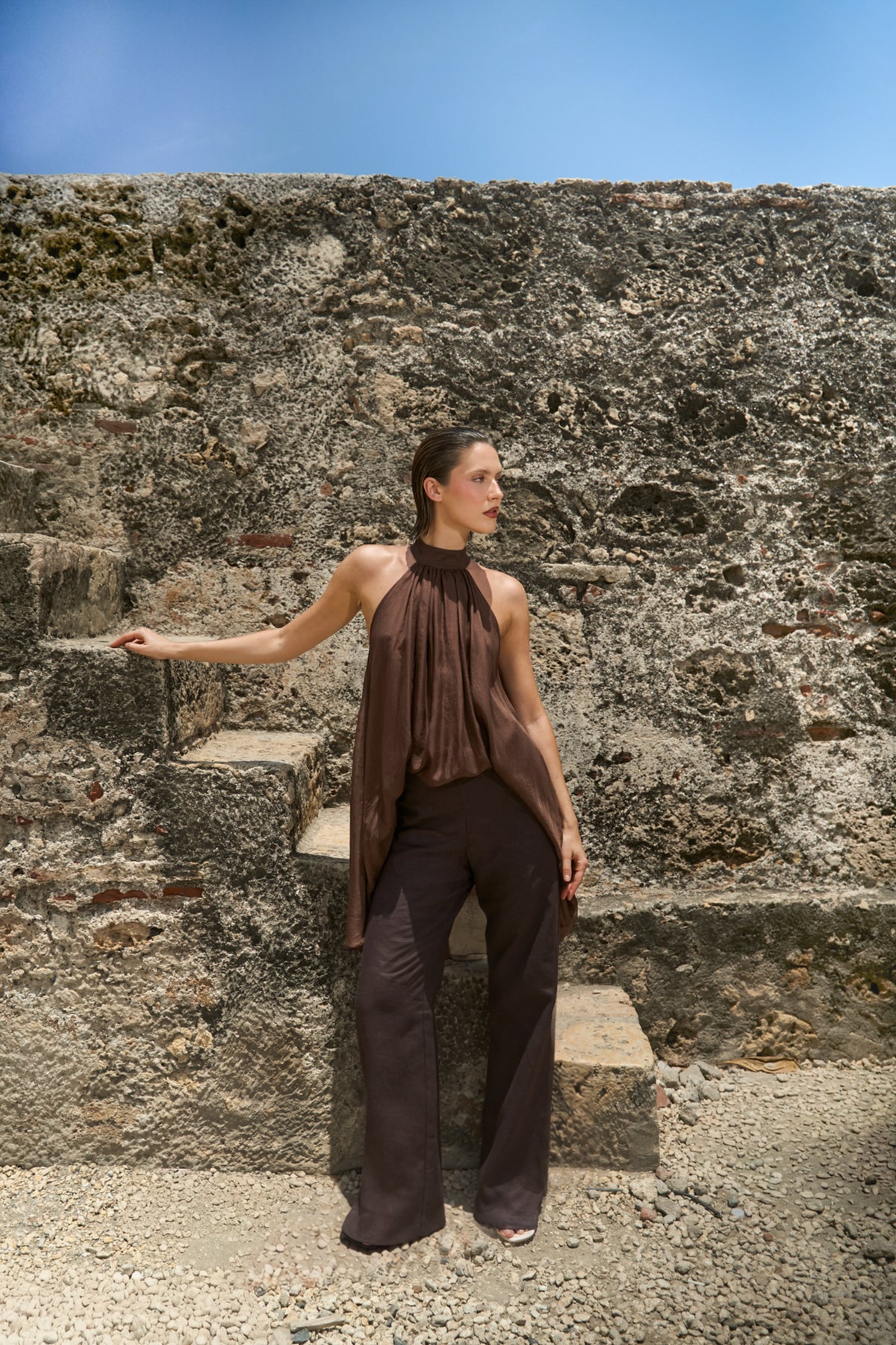 Valle Blouse in Coffee — Casa Botanica, Tinta Latina