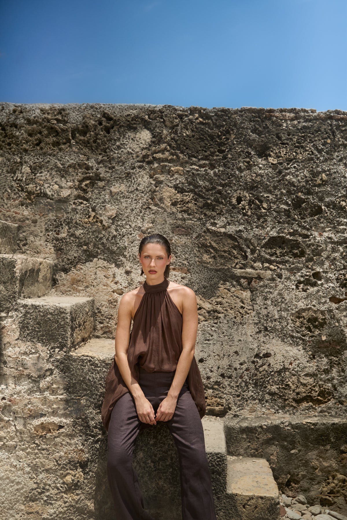 Valle Blouse in Coffee — Casa Botanica, Tinta Latina