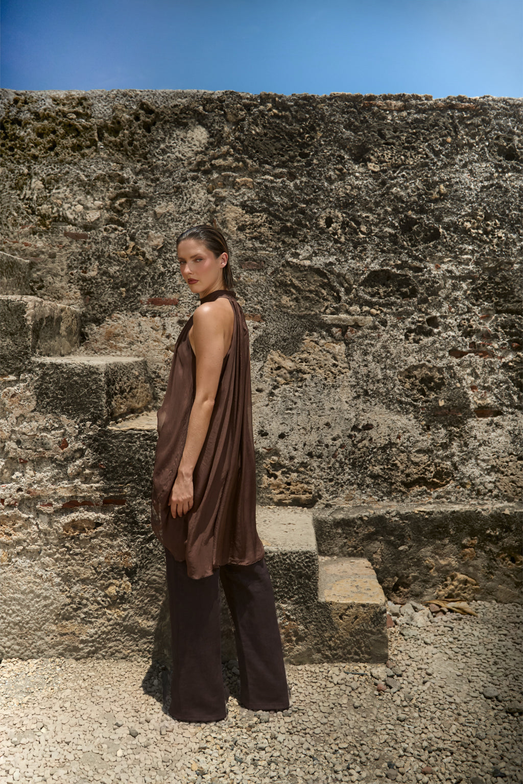 Valle Blouse in Coffee — Casa Botanica, Tinta Latina